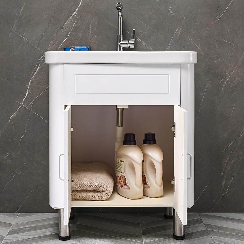 N5陶瓷洗衣池台盆一体家洗柜衣柜浴室组17合洗手池地加深水槽落用