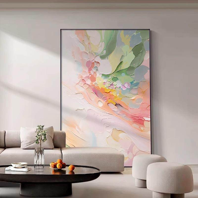 2024玄新款彩色肌画理油手绘客装饰画大芬厅村关挂画抽彩色艺术象