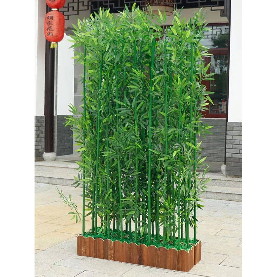 竹子室内室外装饰绿植物盆栽造景隔断挡墙塑料假竹子玄关加密