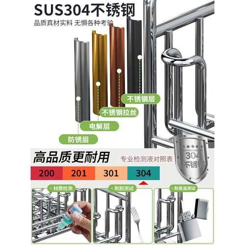 新款34不钢厨房置物放架台面0碗碟锈收纳架碗筷碗盘滤F99MJS9T沥