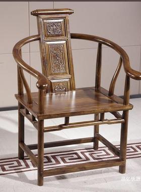 实木椅围椅三件套人子椅中式主圈原木BHM椅色太师椅家用茶靠背官