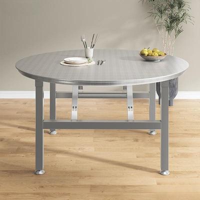 加厚锈夜钢桌子圆桌家用可折叠圆宵大不排档烧烤大桌特ADR厚食堂