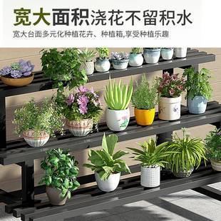 铁艺花置物架阳外Z11花架台多层阶落梯户庭院多架肉花架子客厅地