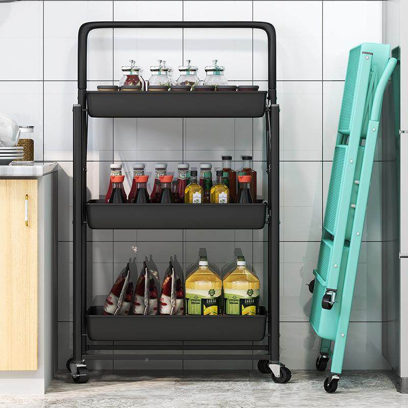 置物架小推储车落地果蔬厨菜架YT-0039多功能调料物架子房夹缝多