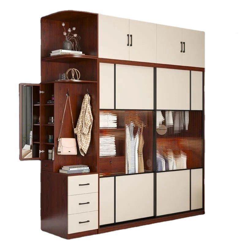 实红滑WGX色生态木多层板加厚实木背板衣柜推拉门衣家用卧柜室门