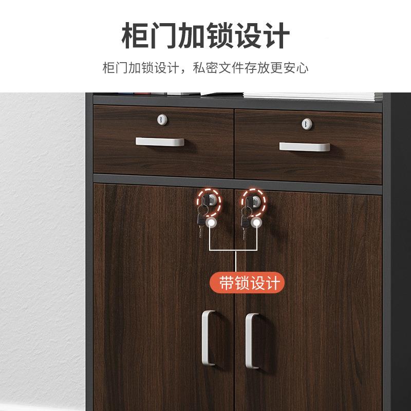 文柜办公室带抽屉带锁矮柜质资料收DRY纳打件印机柜档案柜木隔断