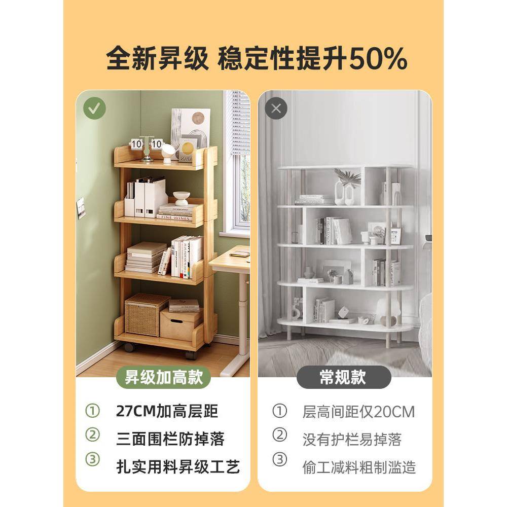 书一架落地置物架多可层物柜体靠HNQ储墙儿童绘本收纳架移动书柜