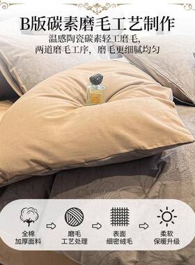 秋冬季全棉磨毛提花被LPY套单件1米棉50×200×23轻0奢2纯被罩四