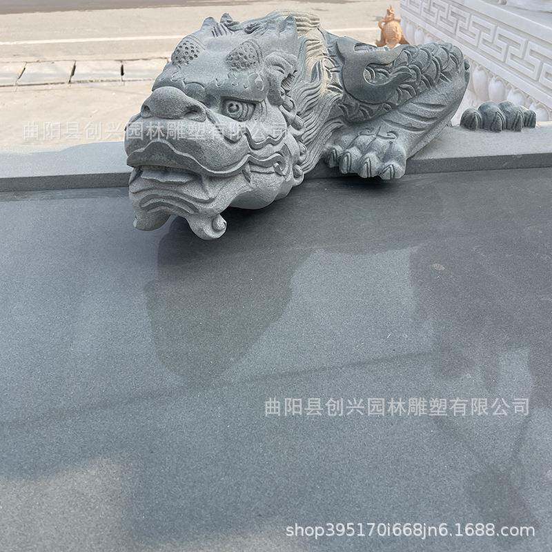 曲阳石茶雕办公室大理方石茶桌台荷花莲花吸水兽茶盘116神兽几茶