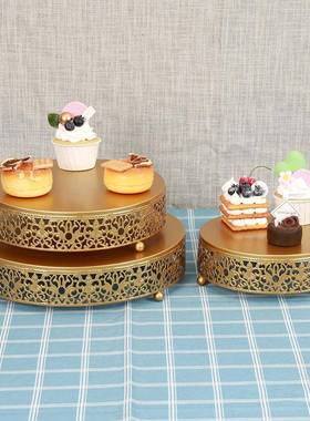 GUX盘欧圆式婚礼摆台道具形蛋高糕铁艺脚蛋糕架子水果盘点心托盘