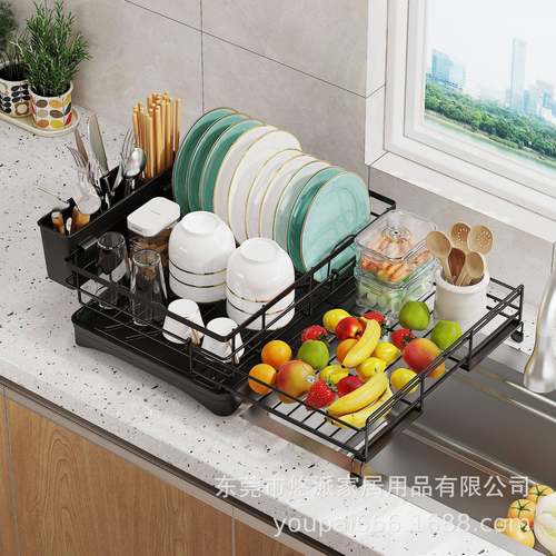 跨物境沥水架伸缩台面碗碟筷子纳架水槽碗架厨NSE房收纳置架家边