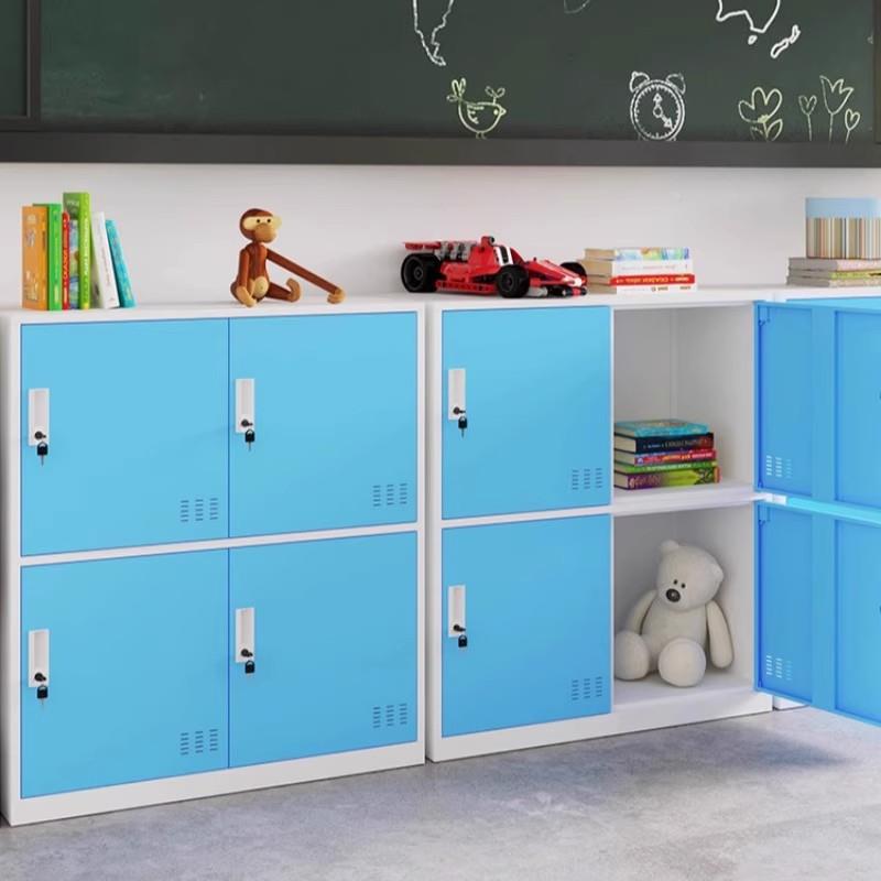 铁幼儿园书包柜衣柜学生多教室储物柜收纳柜带锁防LT059彩色皮水