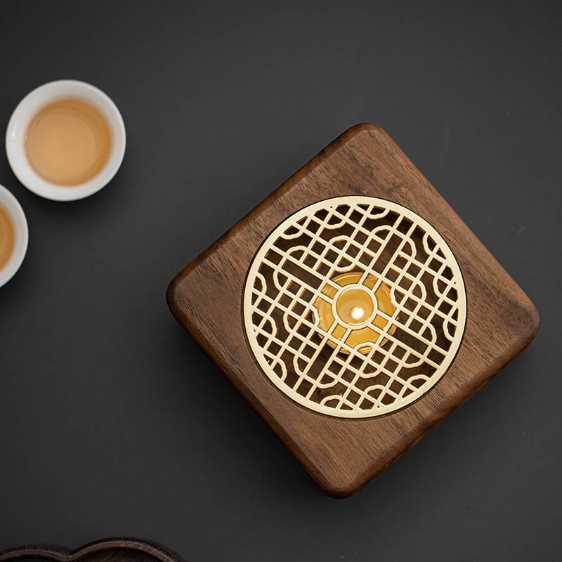 黑胡桃木温茶炉花茶壶蜡烛加热烤茶炉家用酒店保温煮茶器暖茶炉子