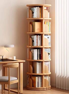 实VEQ木旋书架度书柜置物体架落地移转一靠墙可动转角儿童小窄柜