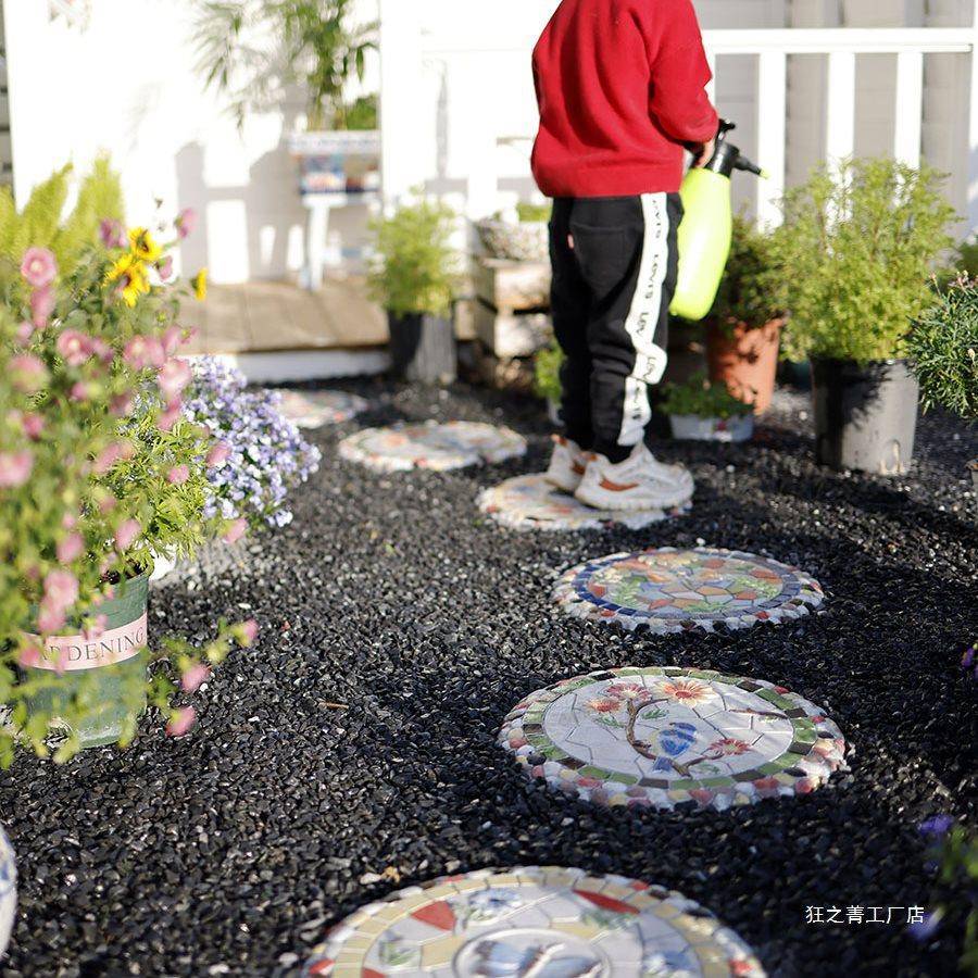 花露园汀步石创造意庭255院装石饰摆件阳台台地面脚踏踏步户外景