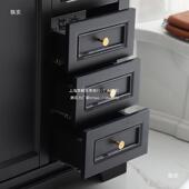 美法景式 陶瓷一浴室体柜组合间实木落地洗脸洗漱台卫922生复古垒