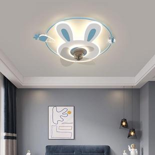 摇童头风扇15灯儿主房女孩公灯房卧室灯带风扇吊吊扇灯扇一体新款