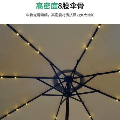 太阳能灯挡伞遮阳伞户外中柱伞VUT桌带椅伞灯摆摊夜市伞排商用摆