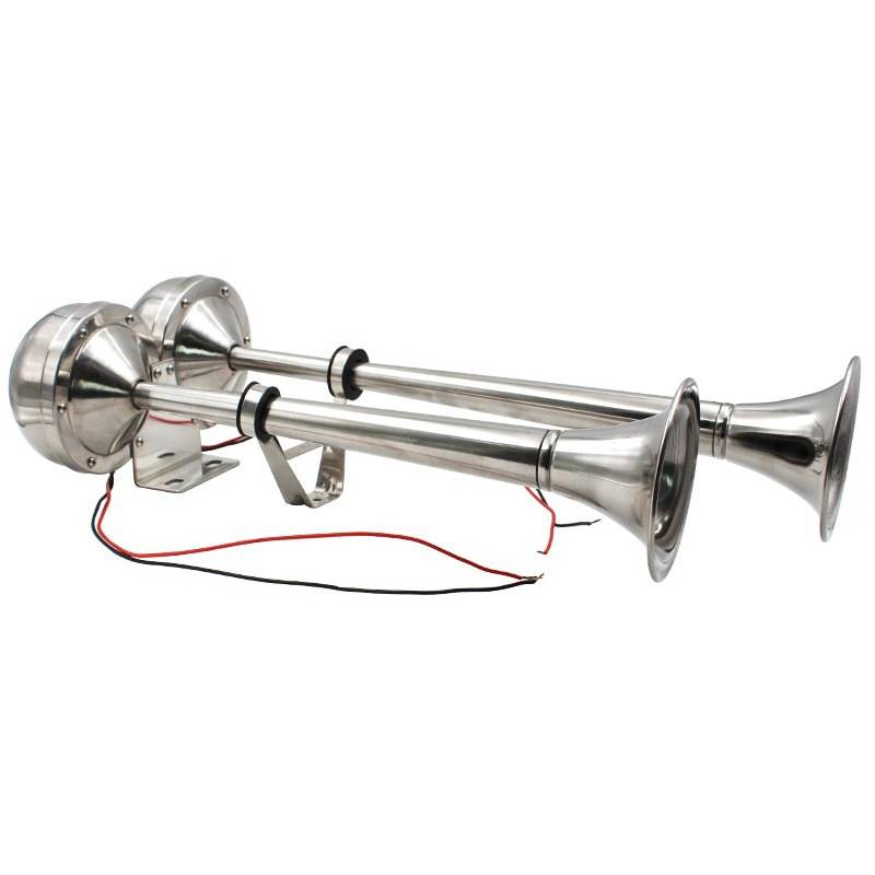 12V24V船用不锈钢电喇叭单管双管游艇喇叭小车货车改装通用高音头