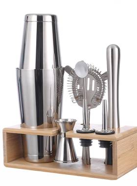 跨境爆竹GXM调酒套装不款锈钢法式6架0000摇酒鸡尾酒酒吧工7具