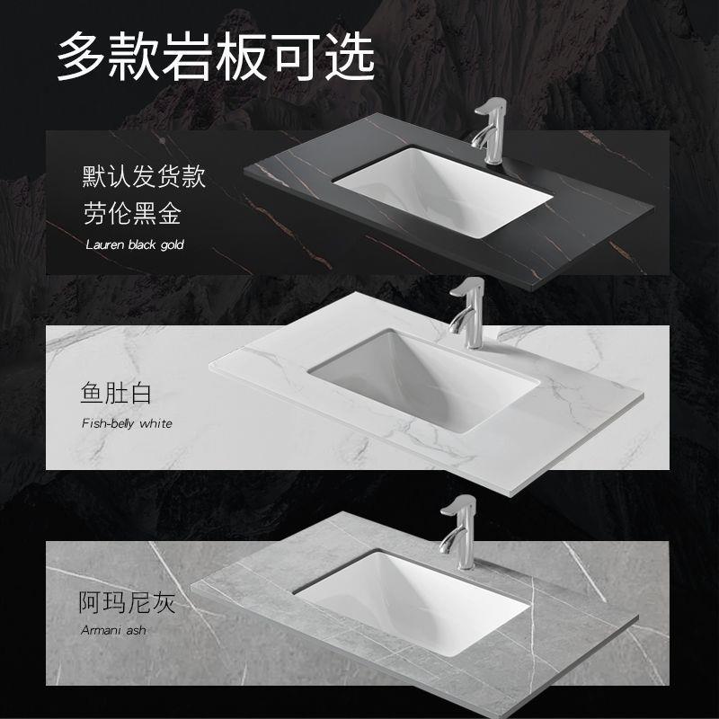 WUS浴室小柜组洗合简约户型脸池一体台陶瓷盆卫生间洗漱镜柜跨境