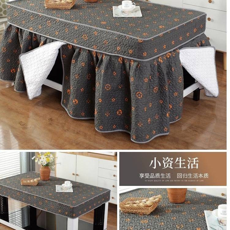 烤火桌子罩套加绒电炉罩烤火罩加厚烤火炉桌布长方形茶几电暖桌罩