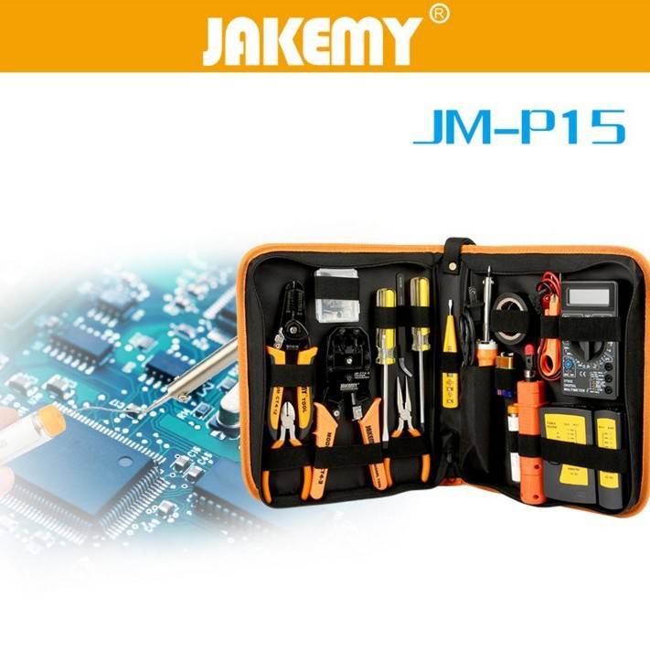 杰科美JM-P15网络维修专业套装 网络故障测试维修电烙铁压线钳