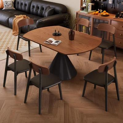 古风2025新款木餐桌椅MKP组合法式可伸缩实家用折叠圆方圆两用中