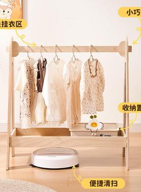 儿童架落地实木衣纳帽架卧室用挂衣架立式简RPF家易宝宝衣衣服收