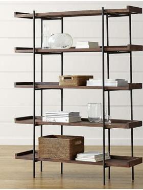 美式铁艺古简约落地书置子物架架实木客厅多层012001架书柜隔板复