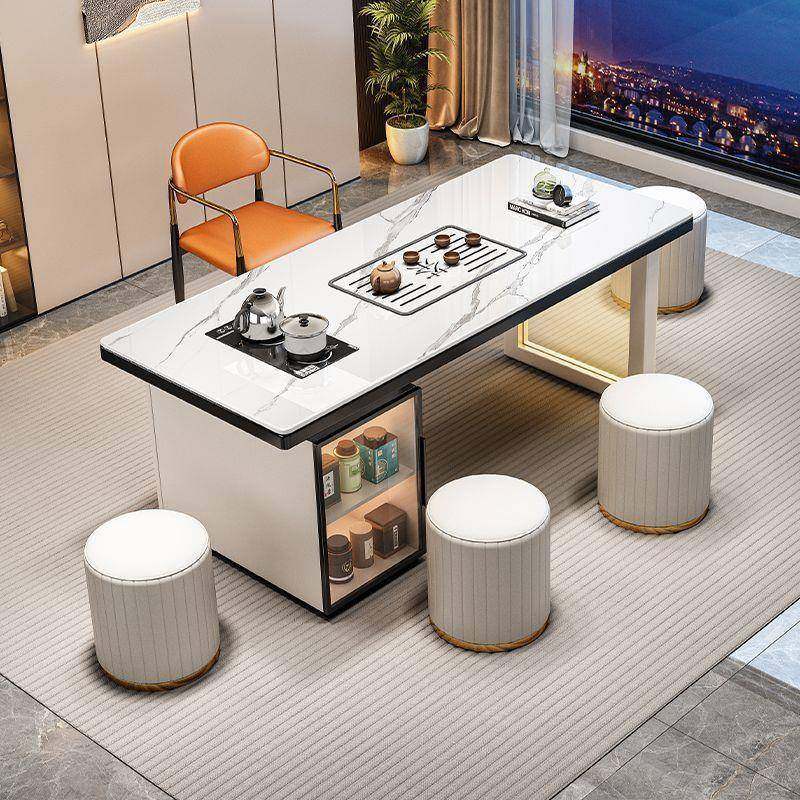 现代轻奢KVT岩茶桌组合家板用办公长椅形带储方物现代简约网红泡,商业/办公家具,茶台/茶桌,淘宝优惠券,粉丝福利购,淘宝优惠卷