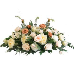 会议花长桌摆桌仿真花花商1818务活动签到台电视柜茶桌几装饰台花