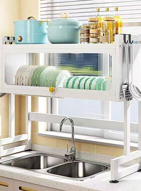 耐厨用加加厚粗抽拉式碗尘碟架房置物架多功能放碗82591筷防收纳沥水架