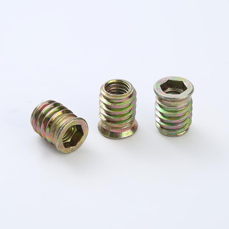 外螺沉头内母六角牙家具螺帽带介带GHQ刺内外牙螺母直内通螺母