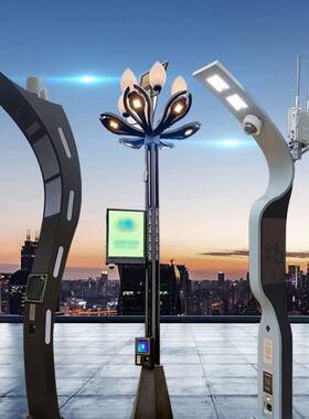 路灯厂家6米80瓦路灯8米100WLED高亮海螺臂太阳能路灯景观庭院灯