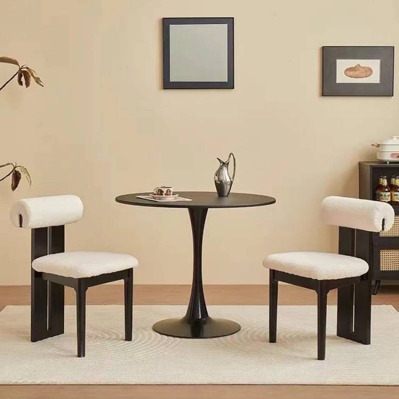 中古实木餐桌椅法式复古风家用靠背椅子设计师休闲化妆创意河马椅