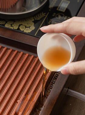 块花梨木茶盘实整木嵌铜家一体排水用功夫65886约小茶台中式简茶海托盘