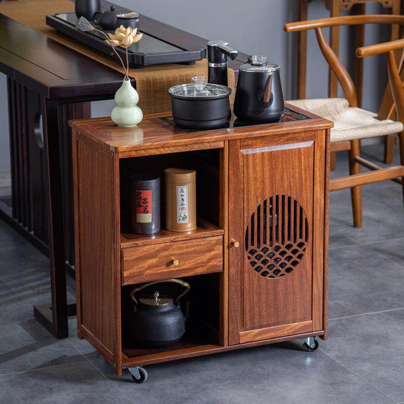 FKD实木移动公茶水柜桌茶边柜茶台家用烧水壶一体边泡柜办室茶具,商业/办公家具,茶台/茶桌,淘宝优惠券,粉丝福利购,淘宝优惠卷
