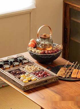 围器炉茶玻家用电陶炉煮茶具全套烤奶烧水壶茶具套装养生煮璃97173茶壶