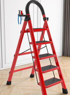 梯叠子家用折伸缩室xxx68514内梯楼爬人字梯加厚升降不锈钢五步梯