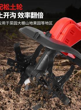 跨境FKG割草机小型农除用松土微耕机旋耕机草锂翻电草坪修机剪土