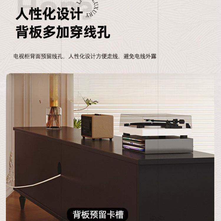法式电视柜家用客厅落地式茶几组合储物柜实木美式复古高款收纳柜