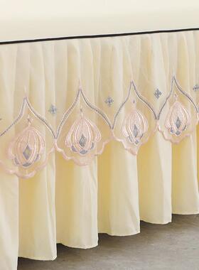 韩公主床罩版床裙式单件席梦1思保hex25685护套防滑叶边1.5m.8米