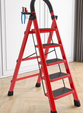 梯子家用折叠伸字步缩室内楼梯人升梯多功能加厚降不锈钢F9685MTM
