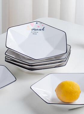 装拼套创意六角盘陶33900盘瓷餐盘家用过年圆桌碗碟时尚菜盘子汤碗餐具