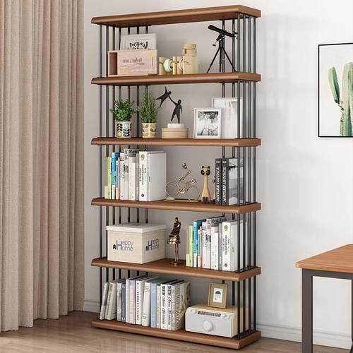 现代简约实木多物层置架厅收办纳架多型号公室隔断落地书架实用陈