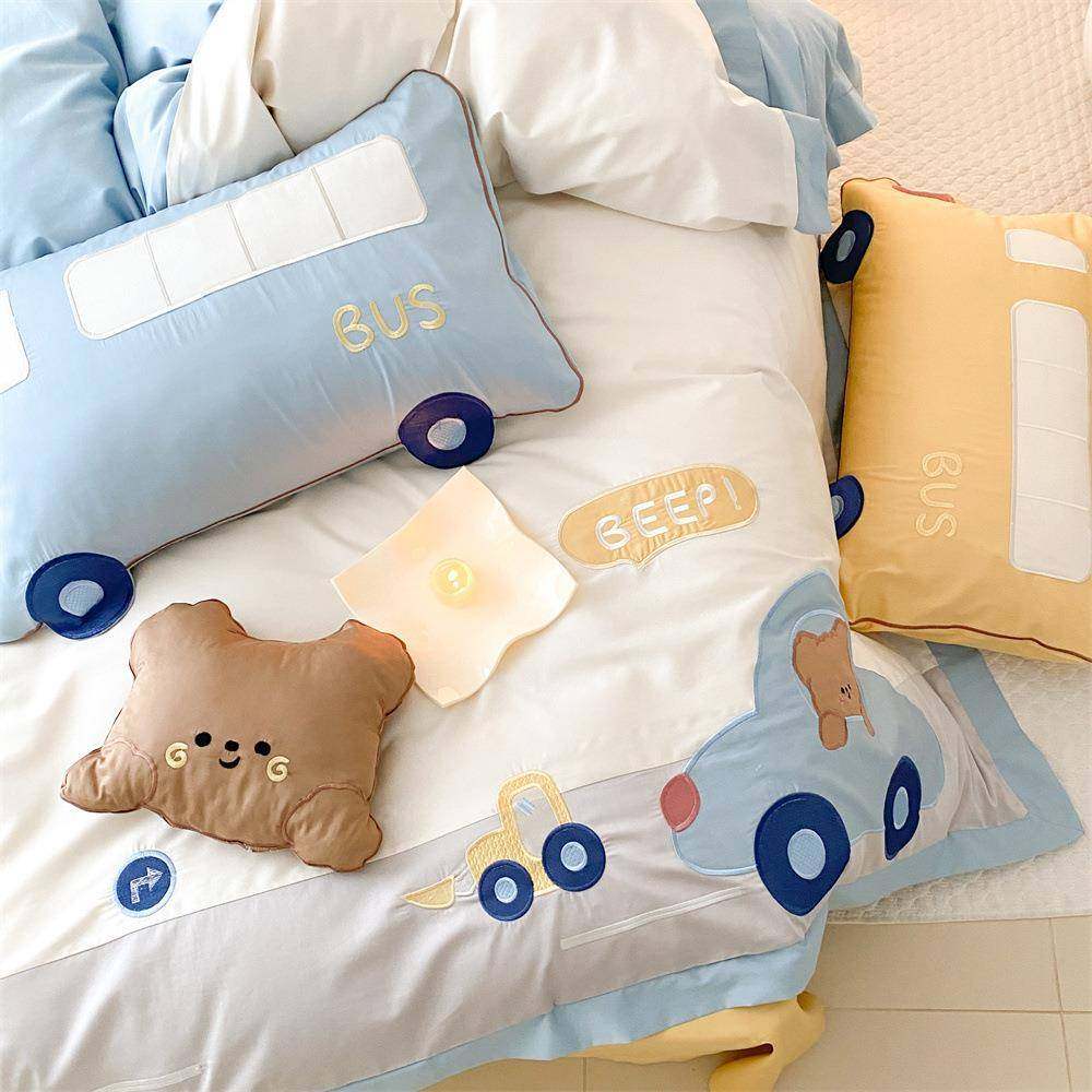 澳棉四卡件套纯棉通小汽车儿XY-9贴布刺件绣被套童三套床品,床上用品,床品套件/四件套/多件套,淘宝优惠券,粉丝福利购,淘宝优惠卷