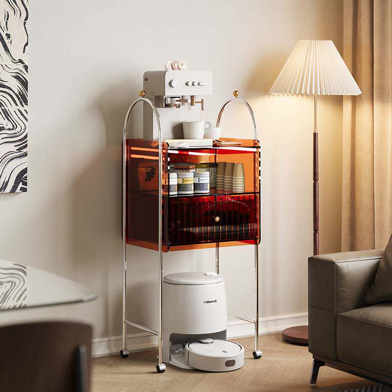 扫地机器人收纳柜云鲸置物架科沃斯收纳架落地移动边几家用置物柜