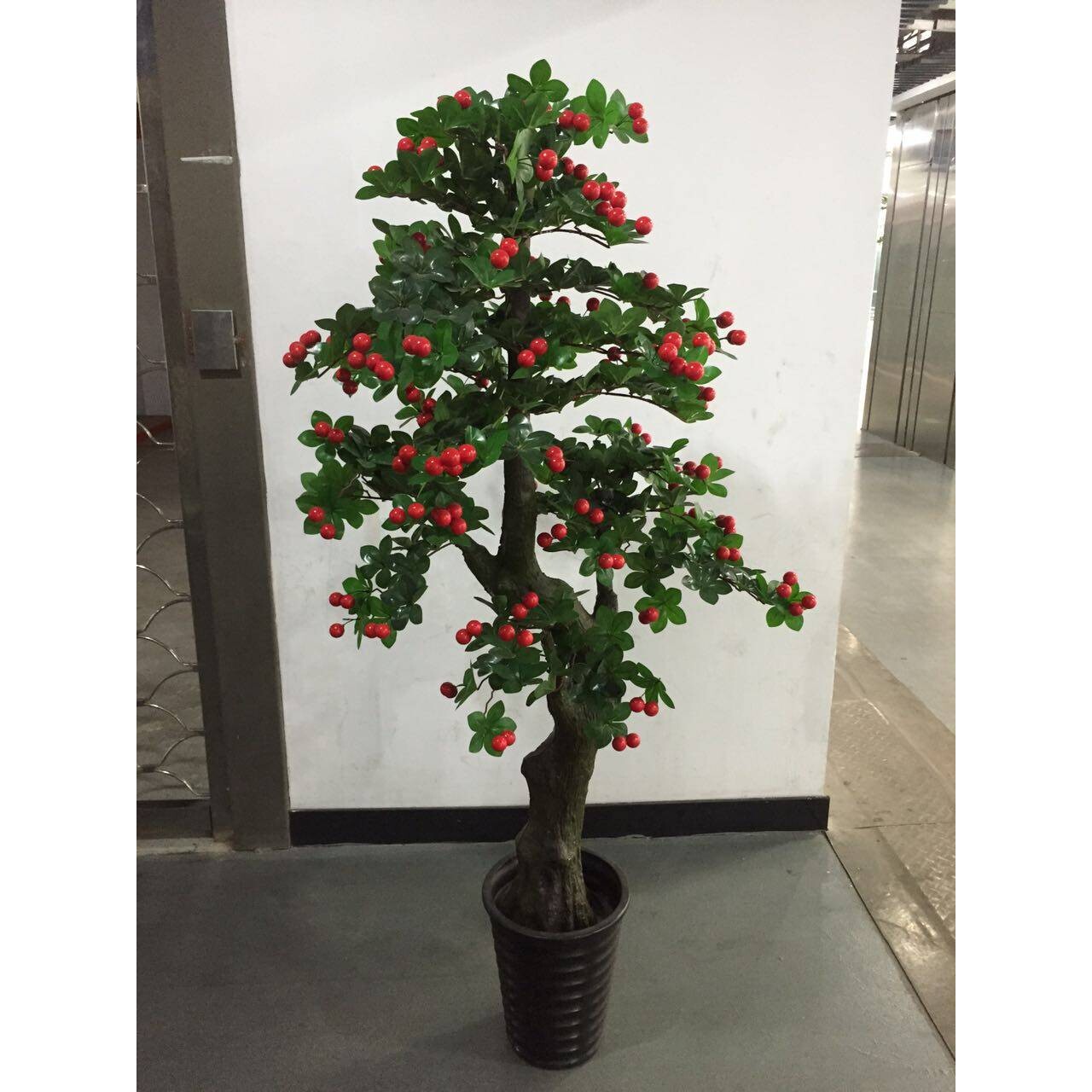 凯瑞假树茶花果树植物大型落地盆栽塑料假花客厅室内绿植