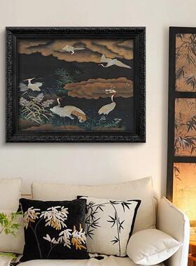 仙鹤新》法式复古中中国UON风客厅装饰画式玄古关书房卧室中仙鹤